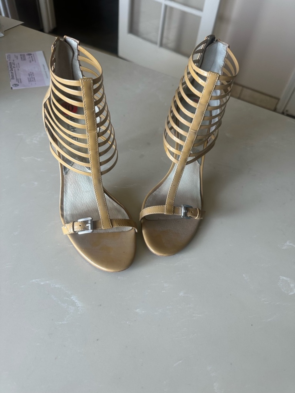 Michael Kors Strappy Gladiator High Heel Sandals in Metallic Gold🎁🎊🎁🎁🎁🎁🎁